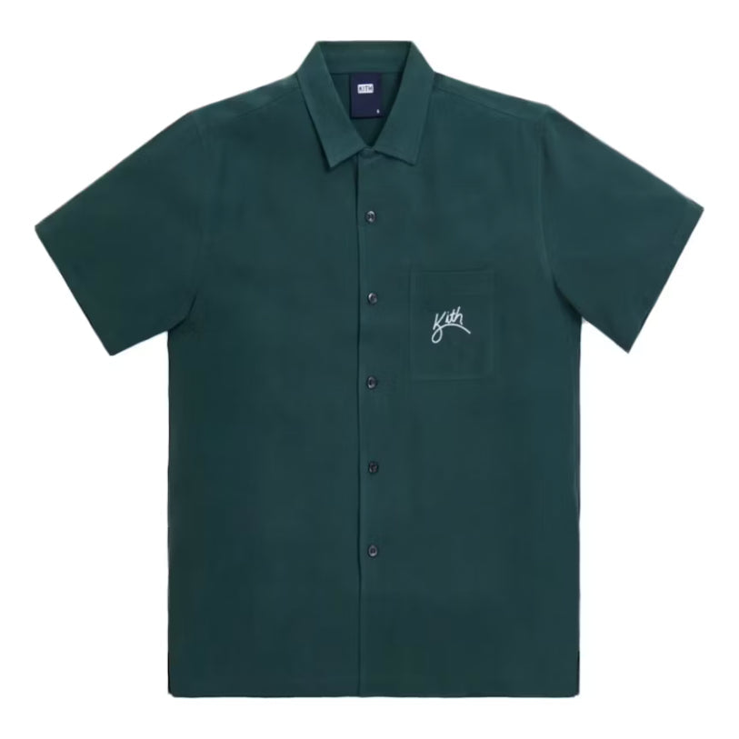 KITH Camp Collar Silk Cotton Shirt 'Scarab' KH3754-106