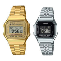 Casio Standard Digital Cube Watch 'Silver Gold' A168WG-9W&LA680WA-1B