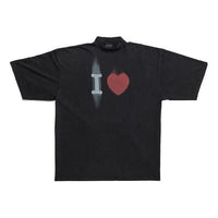Balenciaga I Love T-shirt Large Fit 'Black' 744439TOVH39034