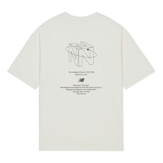 New Balance Men's New Balance Casual Sports Breathable Round Neck Short Sleeve White AMT13372-IV