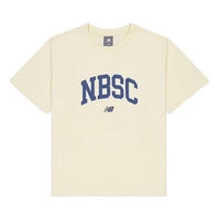 (WMNS) New Balance NBSC Cotton T-shirt 'Beige Blue' AWT42313-CAU