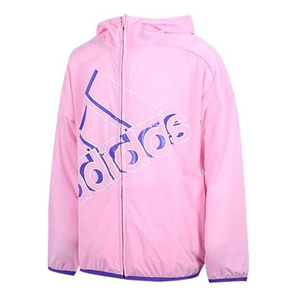 (PS) adidas Logo Hooded Jacket 'Pink' HT4911