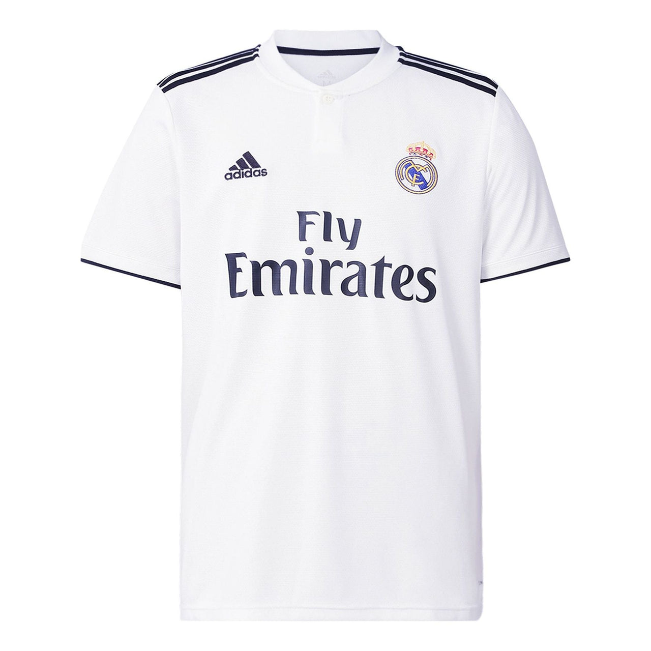 adidas real Madrid 18-19 Season Fan Edition Home Alphabet Logo Stripe Sports Soccer/Football Short Sleeve Jersey White DH3372
