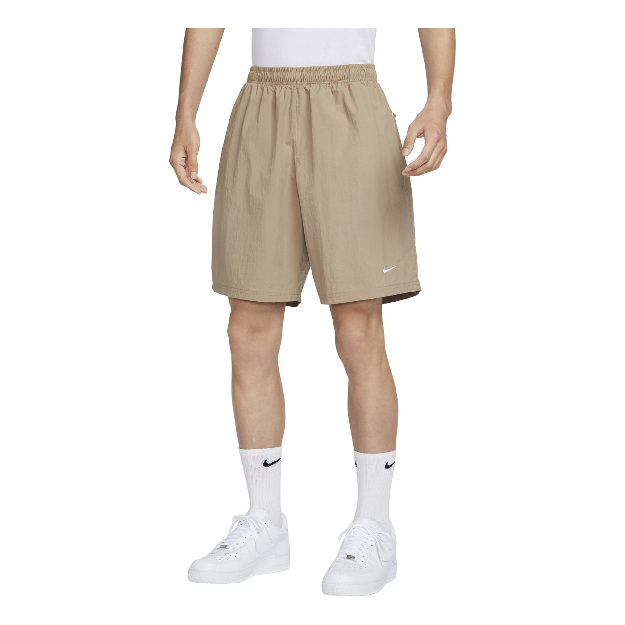 Nike Solo Swoosh Woven Shorts Asia Sizing 'Khaki' DX0750-247