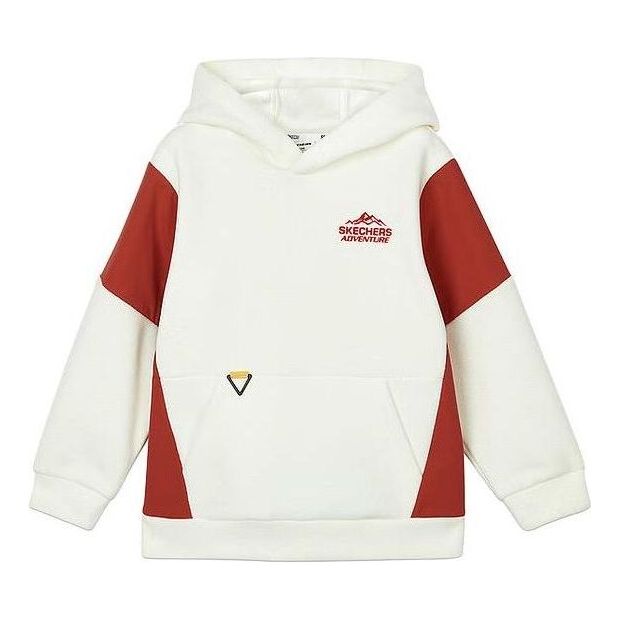 (GS) Skechers Letter Color-blocked Hoodie 'White Red' L423B005-01PJ