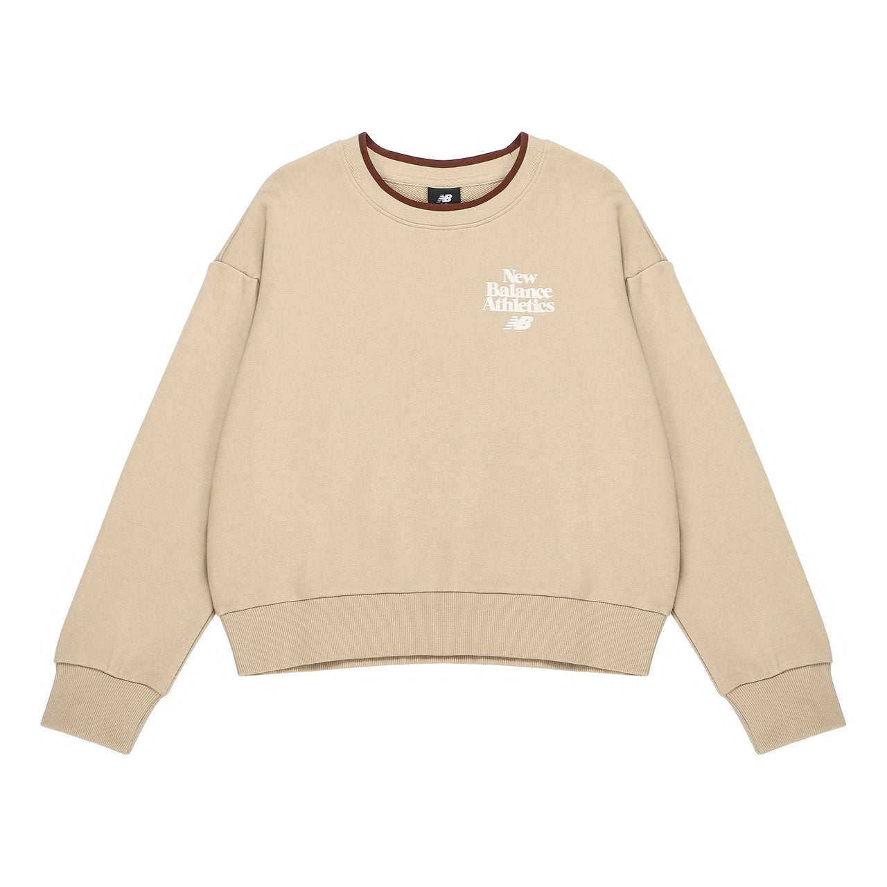 (WMNS) New Balance Athletics 70s Crewneck Sweatshirt Asia Sizing 'Beige White' AWT23552-INC