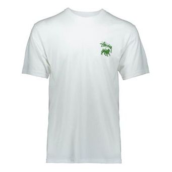 Stussy Stock Lion Tee Printing Short Sleeve White 1904120-02