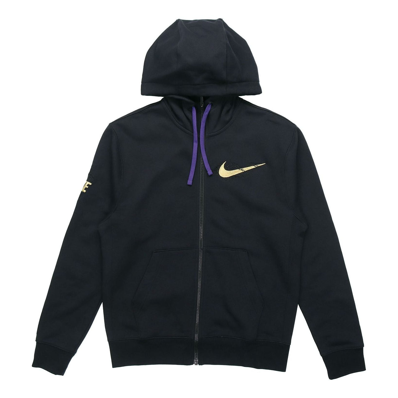 Nike Zipper Cardigan Casual Sports Fleece Lined Hooded Jacket Black CU8094-010