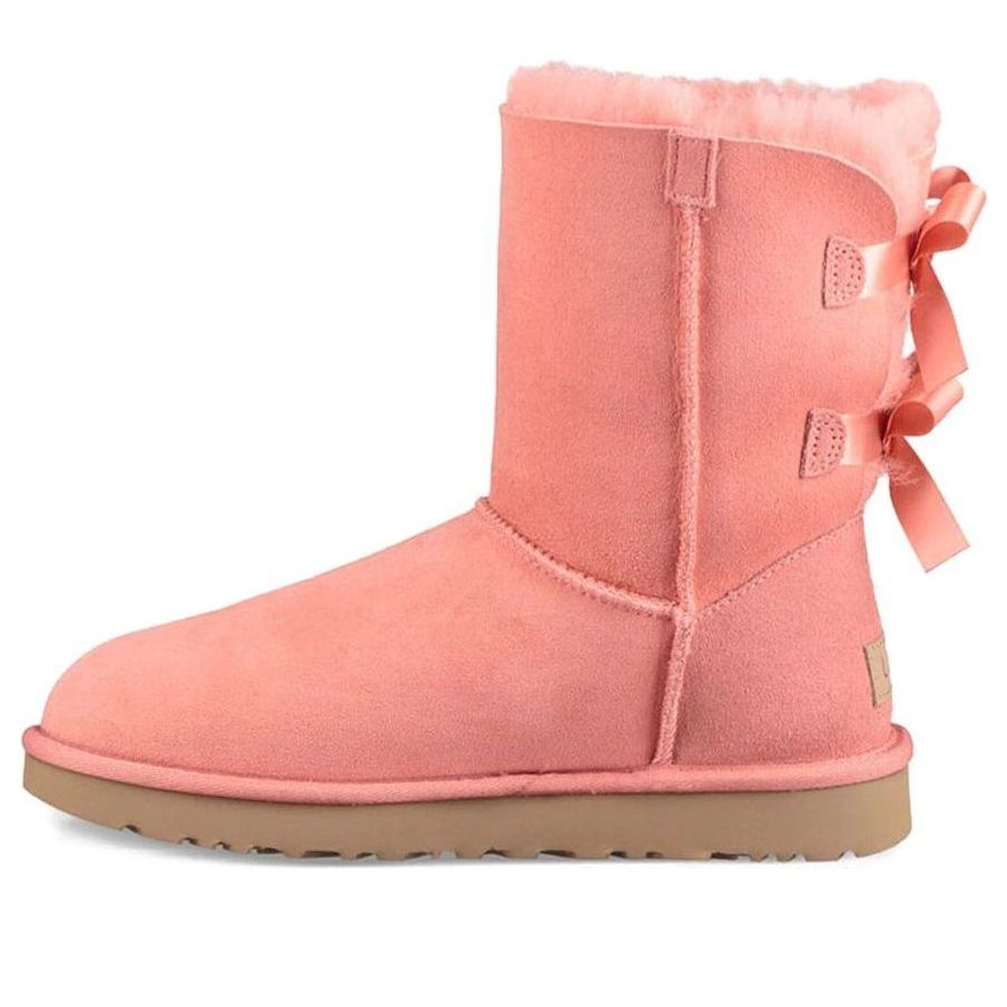 (WMNS) UGG Bailey Bow II Fleece Lined Pink Red 1016225-LNT