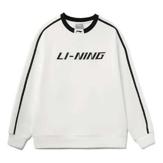Li-Ning Striped Graphic Sweatshirt 'Creamy White Black' AWDT581-7