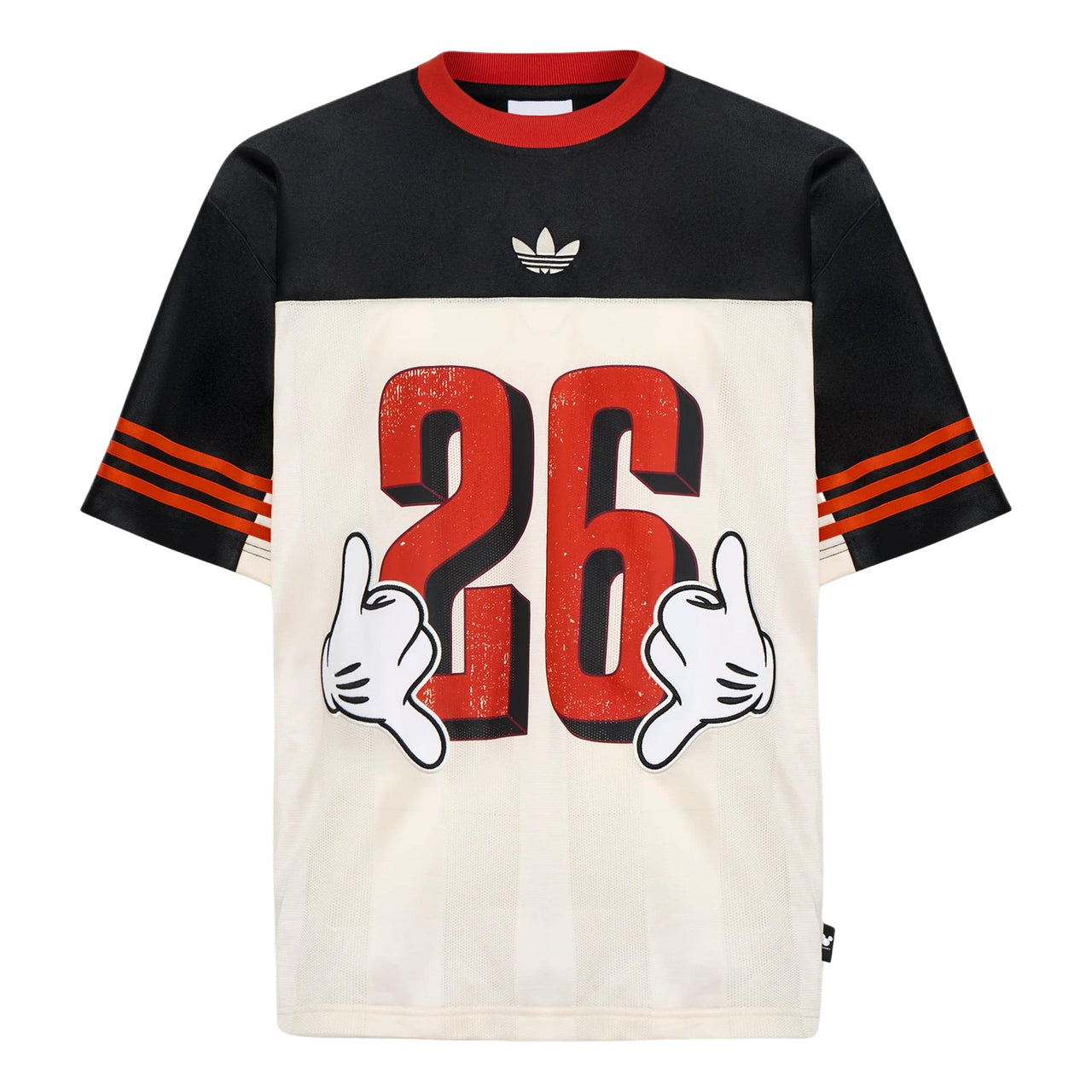 adidas x Disney Mickey Mouse Jersey Asia Sizing 'Black Wonder White' KU3104