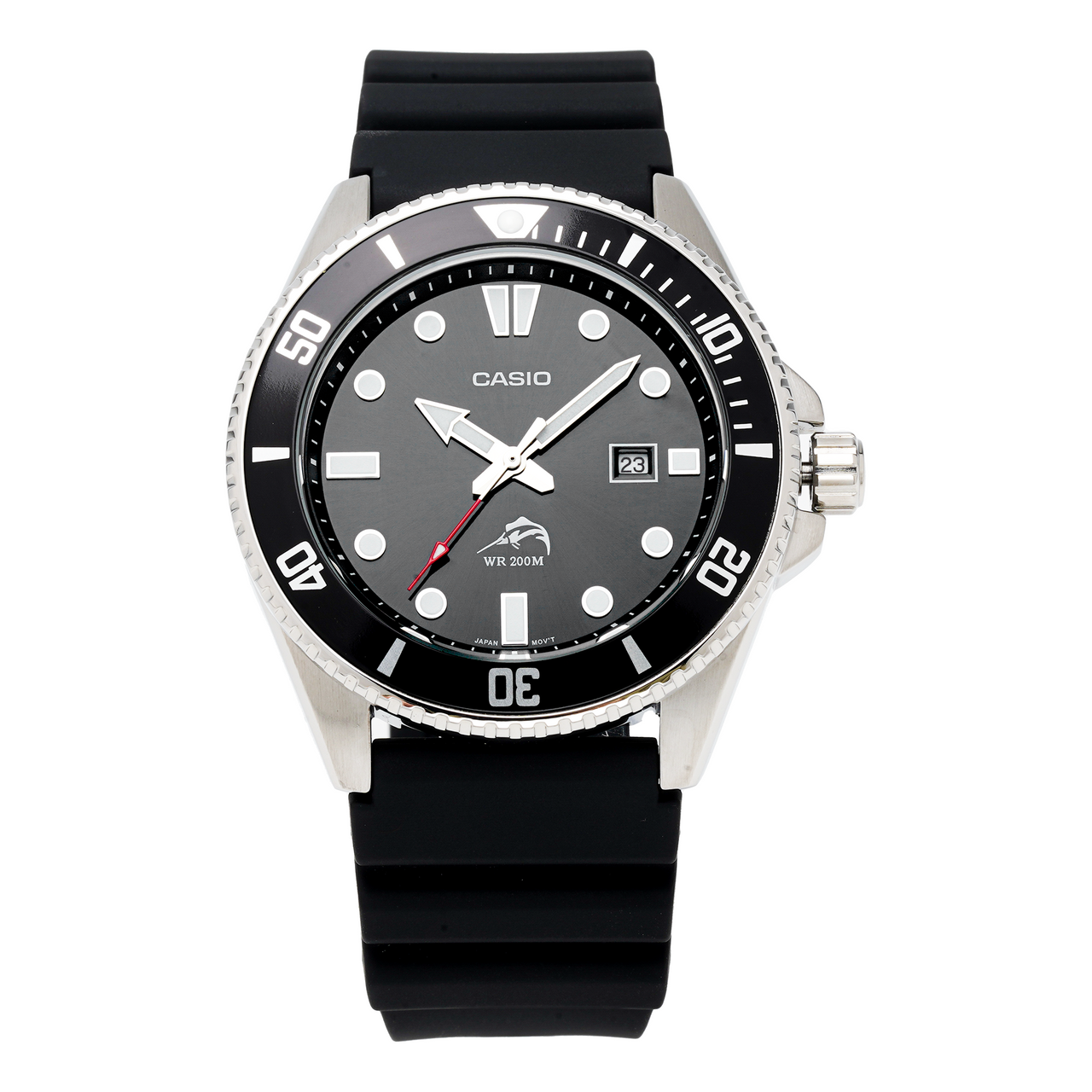 CASIO Sports Waterproof Mens Black Analog MDV106-1AV