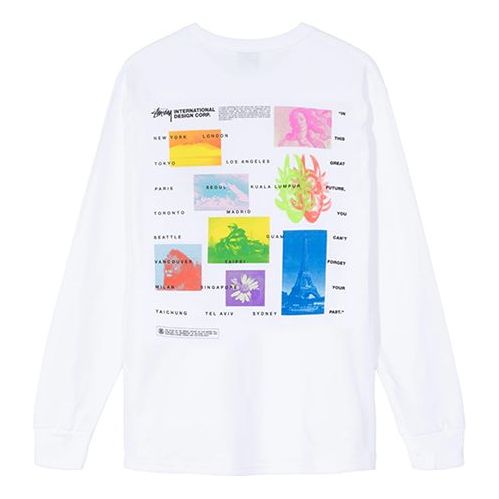 Stussy Great Future LS Tee Poster Pattern Long Sleeves Unisex White 1994444-WHITE