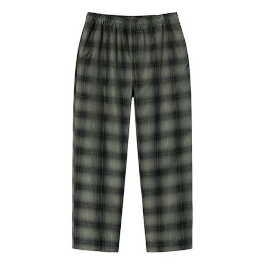 Stussy Shadow Plaid Relaxed Pant 'Olive' 1165081