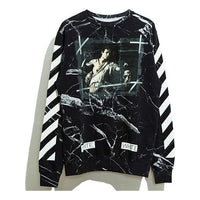 Men's Off-White Marble Pullover Black OMBA003S160940139988