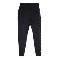 (WMNS) Nike Side Pattern Yoga Slim Fit Sports Gym Pants/Trousers/Joggers Black DM7259-010