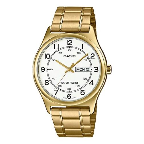 CASIO Stainless Steel Strap Waterproof White Dial Mens White Analog MTP-V006G-7B