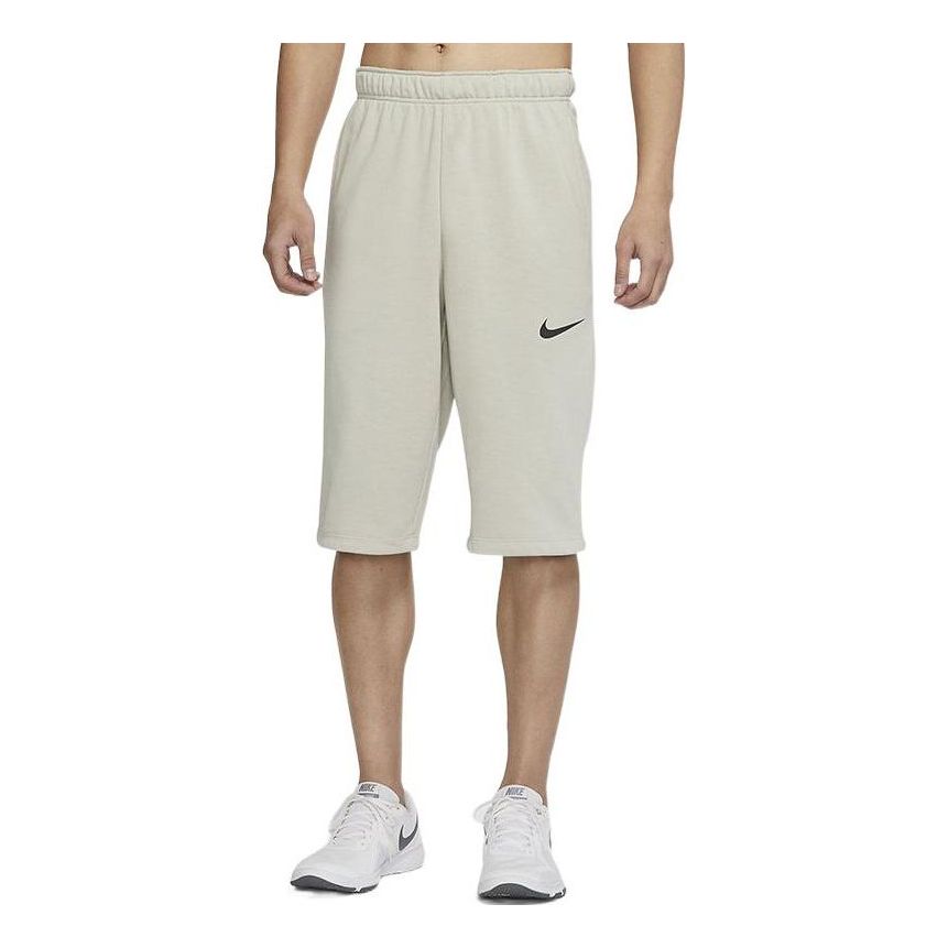 Men's Nike Solid Color Logo Printing Breathable Shorts Light Khaki CZ7398-145