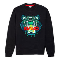 KENZO Tiger Head Logo Letter Embroidery Round Collar Male Black F955SW0014XA-99
