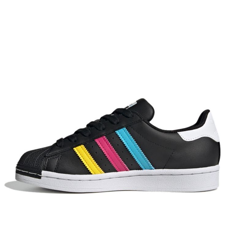 (GS) adidas Superstar J 'Colorful Stripes - Core Black' FW5235