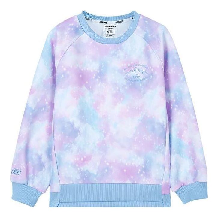 (GS) Skechers Casual Crew Sweater 'Purple Blue Pink White' P423G033-03HS
