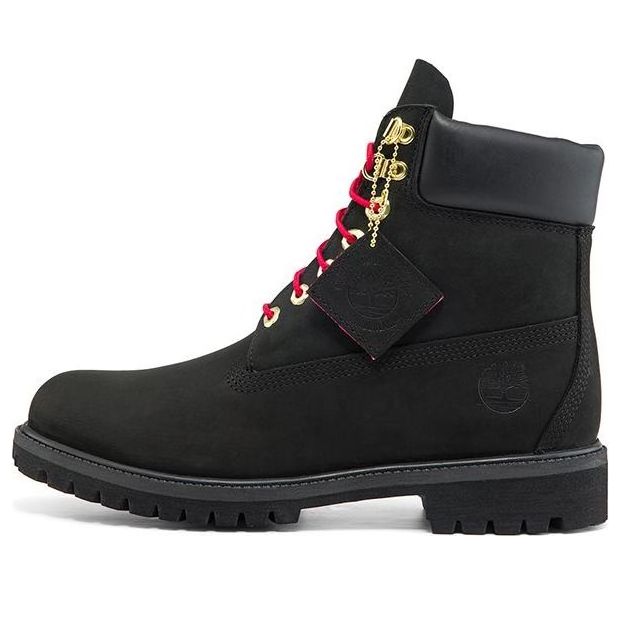 Timberland 6 Inch Waterproof Premium Boots 'Black Red' A2GHY001
