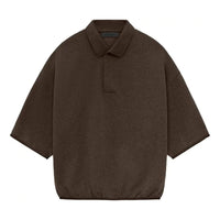 Fear of God Essentials 3/4 Sleeve Polo Shirt 'Heather Wood' 192SU244402F