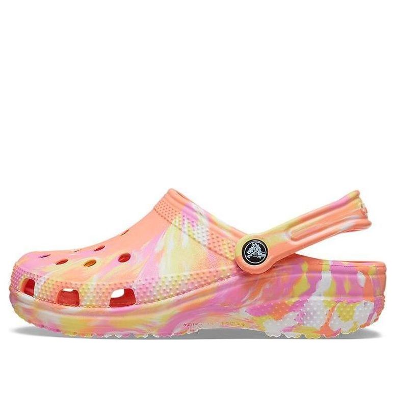 Crocs Classic Clog Marble Beach Sports Unisex Red Multi-Color Sandals 'Red' 206867-83F