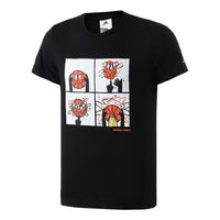 adidas Basketball Cartoon Printing Short Sleeve Black DU6857