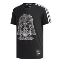 adidas neo M Sw Tee 5 Reflective Black Printing Round Neck Short Sleeve Black CV6998