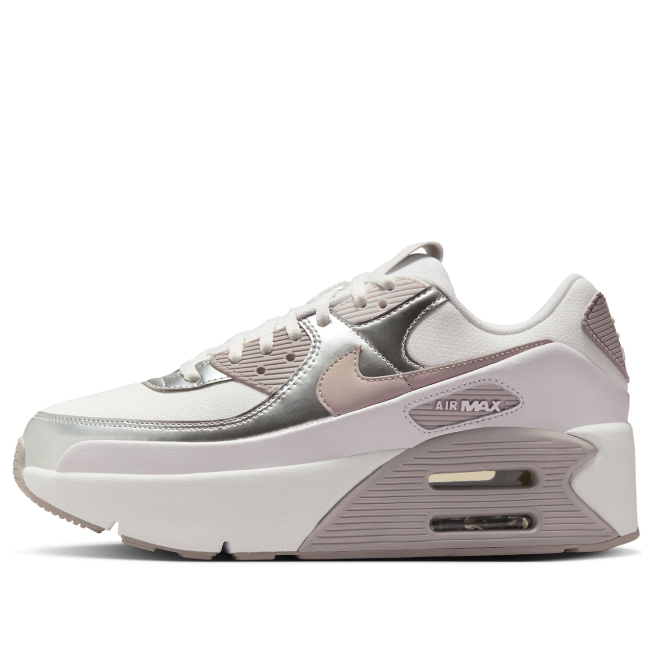 (WMNS) Nike Air Max 90 LV8 'Summit White Bust Gray Metallic Platinum' IB0170-101