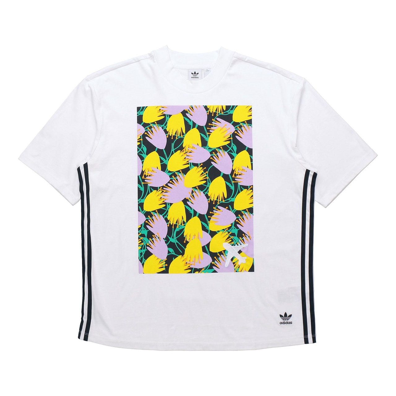(WMNS) adidas originals GRAPHIC Flowers Short Sleeve White FL4080