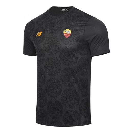 New Balance As Roma Logo Printing Training Sports Round Neck Short Sleeve Black MT231300-BK
