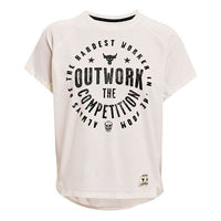 (WMNS) Under Armour Project Rock Outwork Printing White 1361062-112