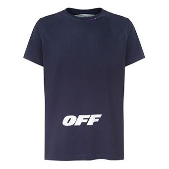 Off-White C O VIRGIL ABLOH Gradient Washed Blue Alphabet Short Sleeve OW-SS18-038