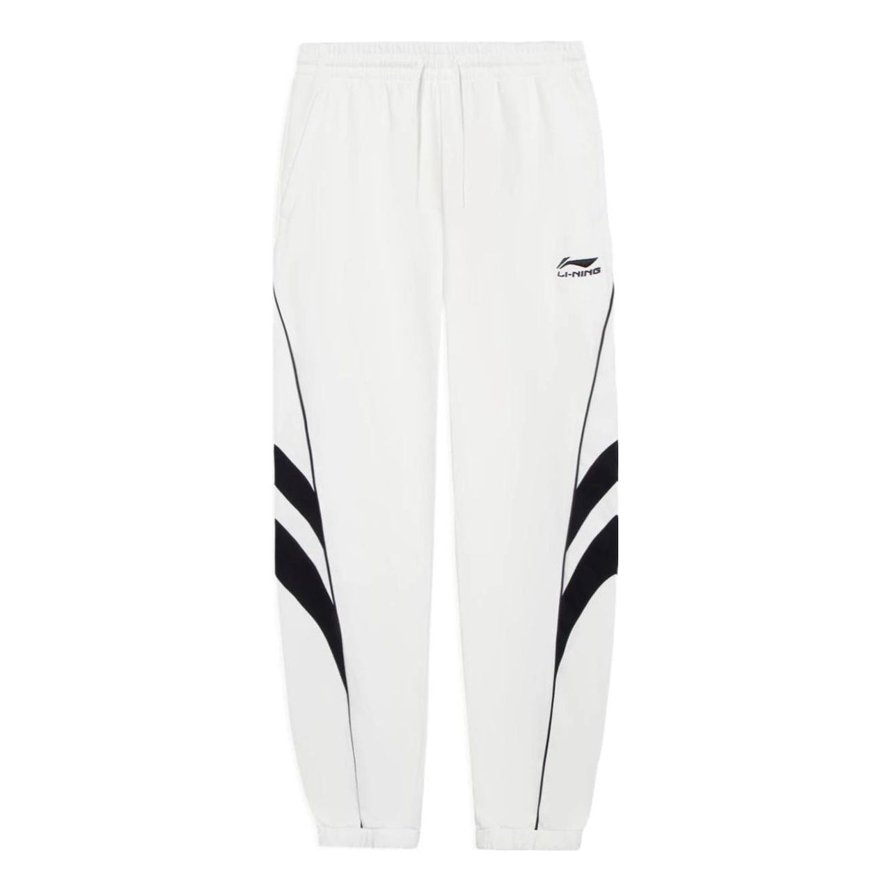 Li-Ning Color Block Graphic Sweatpants 'White Black' AKLS975-4
