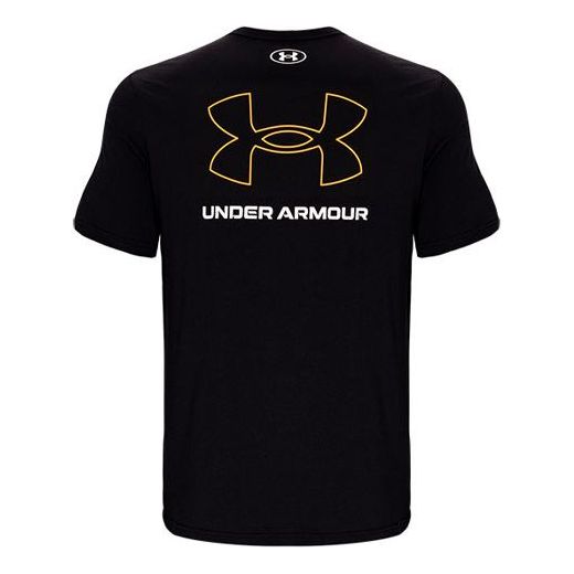 Men's Under Armour Casual Sports Breathable Alphabet Printing Short Sleeve Black 1371039-001