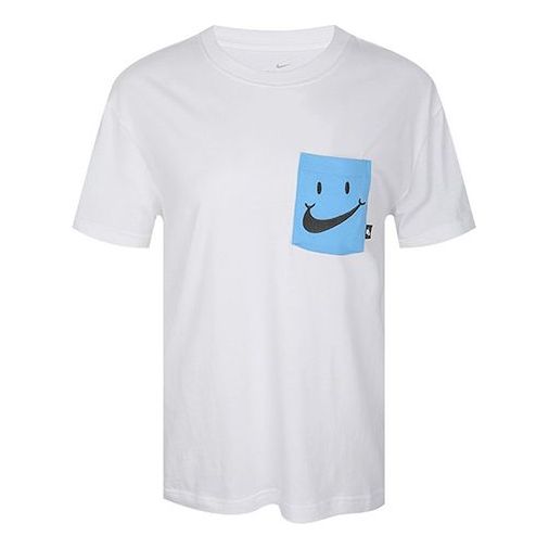 (WMNS) Nike Sportswear Smiling Face Short Sleeve White CJ7943-100