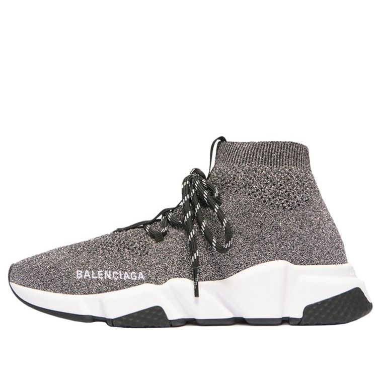 (WMNS) Balenciaga Speed Lace Up Trainer 'Black Cristal' 593699W06821064