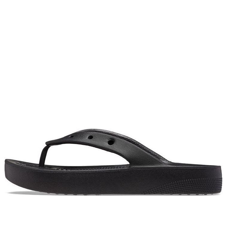 (WMNS) Crocs Classic Platform Flip 'Black' 207714-001