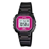CASIO STANDARD Electronic Pink/Black Unisex Pink DialBlack Strap Unisex Mens PinkBlack Digital LA-20WH-4A