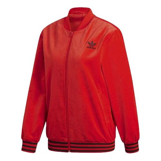 (WMNS) adidas originals Casual Sports Zipper Jacket Red FH8560