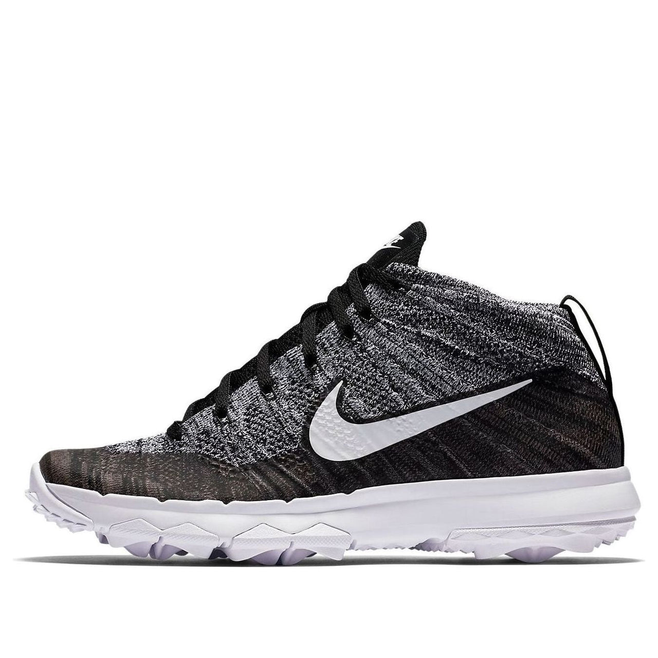 (WMNS) Nike Flyknit Chukka Spikless Golf Shoes 'Black White' 819006-001