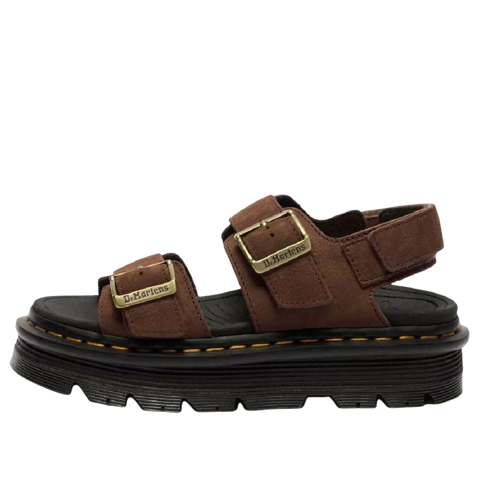(WMNS) Dr. Martens Zebzag Nubuck Platform Sandals 'Sepia Brown' 42853200