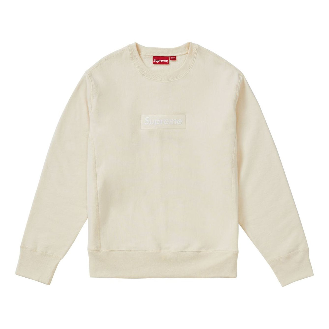 Supreme FW18 Box Logo Crewneck Natural Sweatshirt 'Beige' SUP-FW18-1075