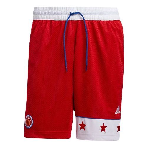 adidas Mcdaag Os Short Retro Patchwork Print Basketball Sports Shorts Red GQ4115