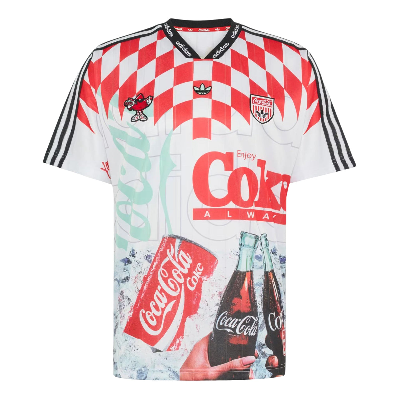 adidas x Coca-Cola Classic Sport Mash-Up Jersey Asia Sizing 'White Multicolor' KY2106