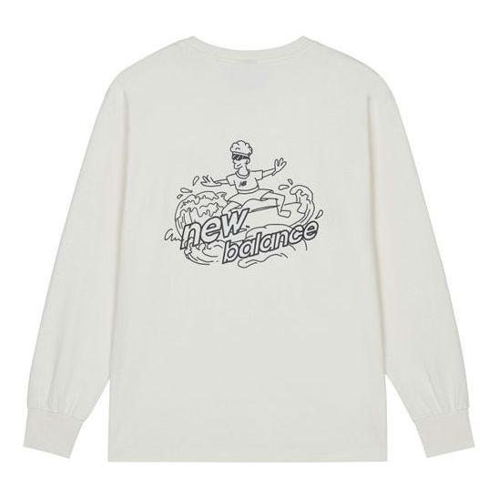 New Balance Men's New Balance Logo Printing Sports Round Neck White AMT13351-IV