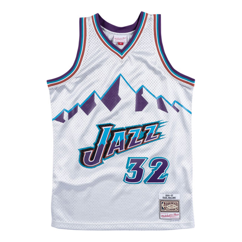 Mitchell & Ness NBA Swingman Jersey' Utah Jazz - Karl Malone 1996-97' SMJYNG18476-UJASILV96KMA