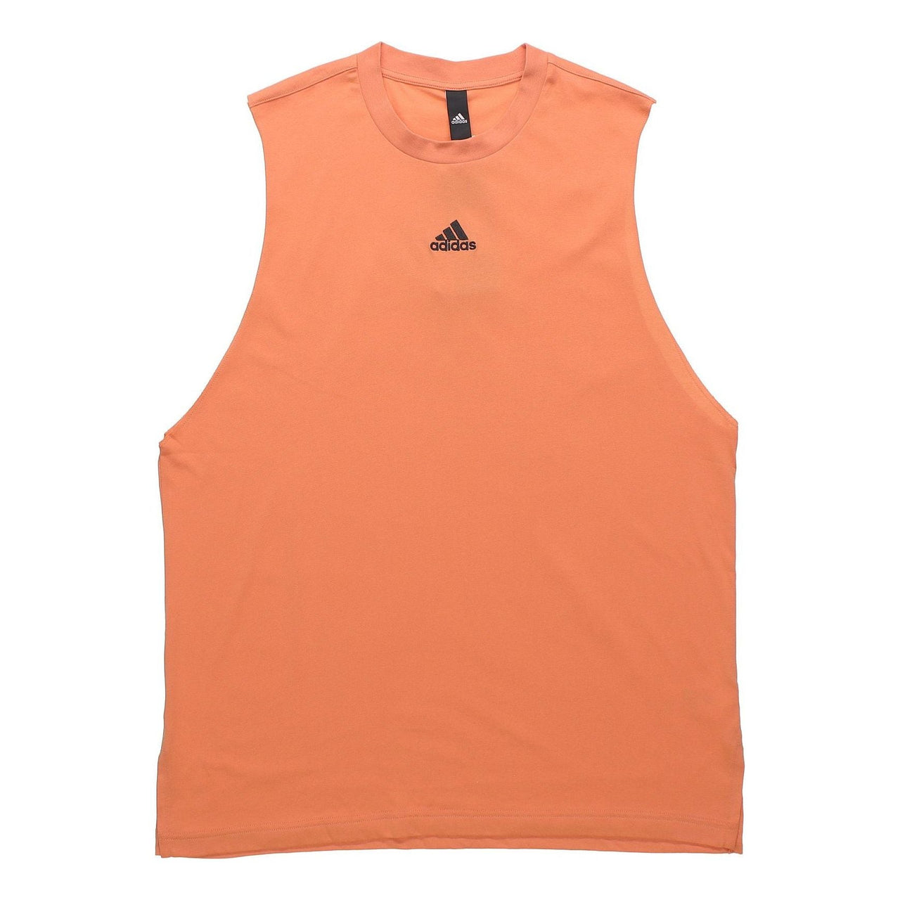 adidas Round Neck Logo Sports Vest Khaki Brown H54037